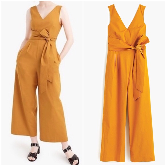 J. Crew Pants - J.Crew Bow Cropped Wide Leg Jumpsuit